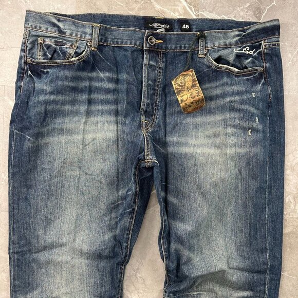 Vintage Ed Hardy Jeans Mens 48x34 Dead Stock Baggy Christian Audigier y2k Skull - Picture 5 of 16